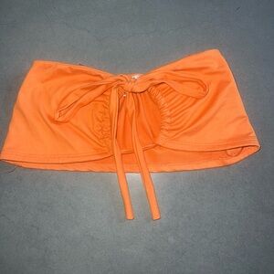 Orange Strapless Summer Top